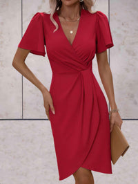 Magdalena | elegante wikkeljurk met korte mouwen Wedding
