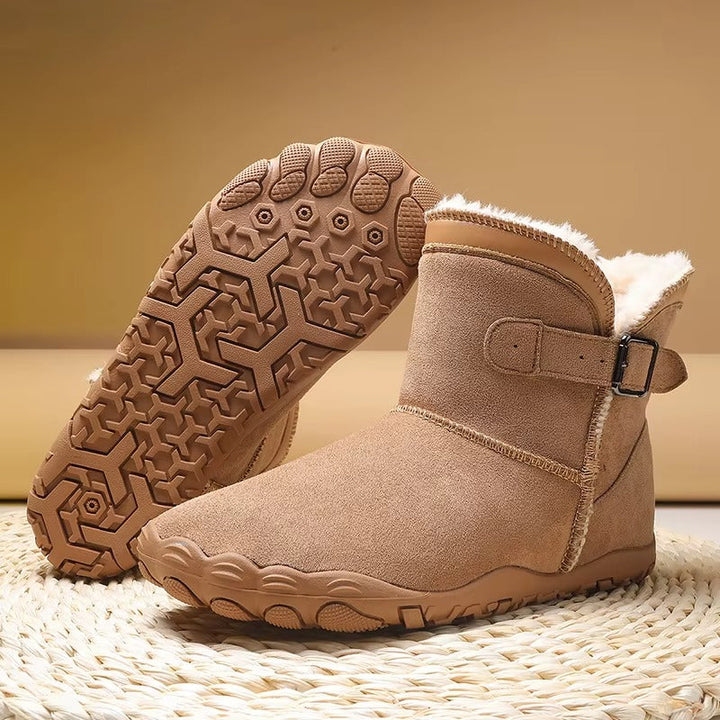 Fleece-Lined Women's Cowboy Boots for Winter in Chestnut Brown