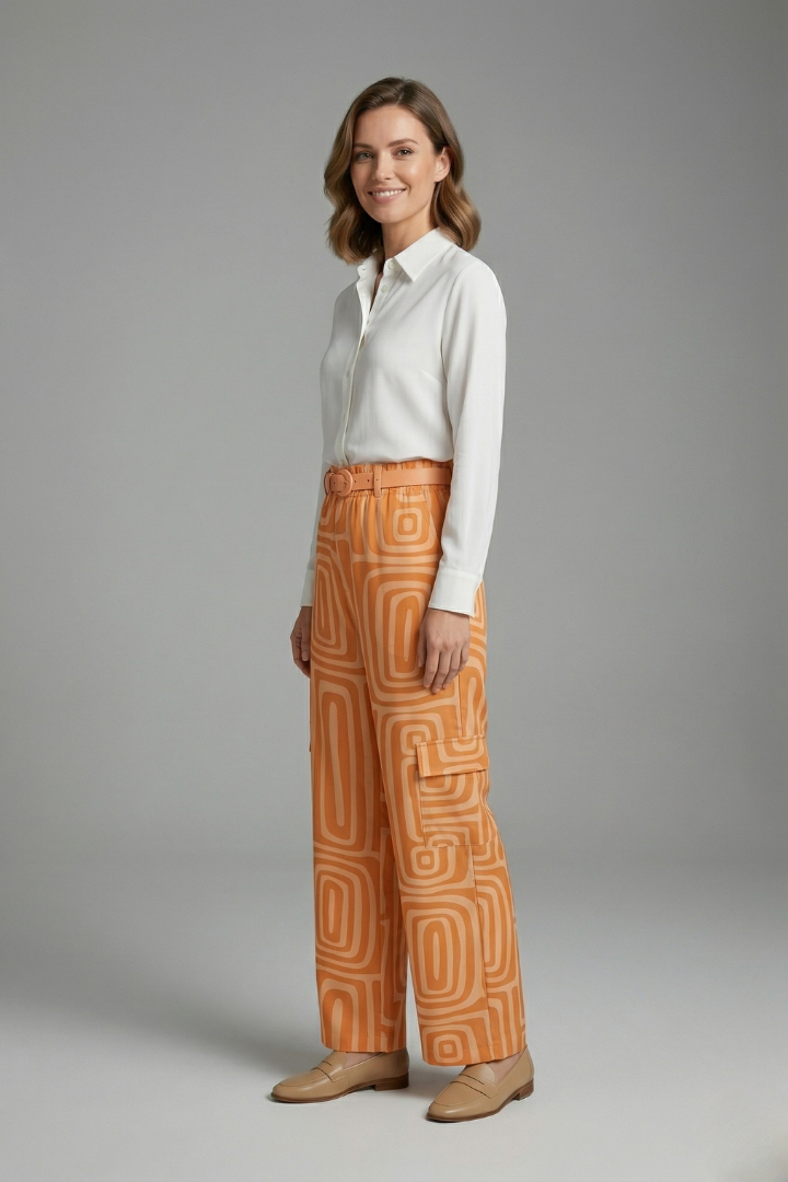 Geometric Women's Blouse and Trouser Set (5)