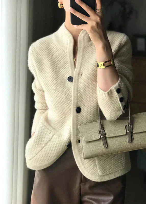 Ava | Damski rozpinany kardigan sweter z grubego splotu foto 2