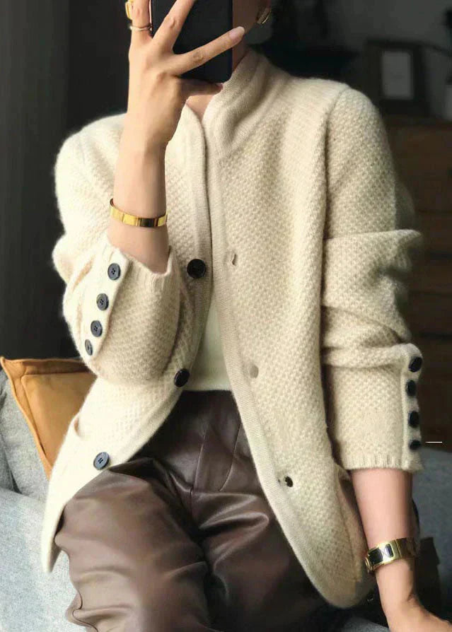 Ava | Damski rozpinany kardigan sweter z grubego splotu foto 3