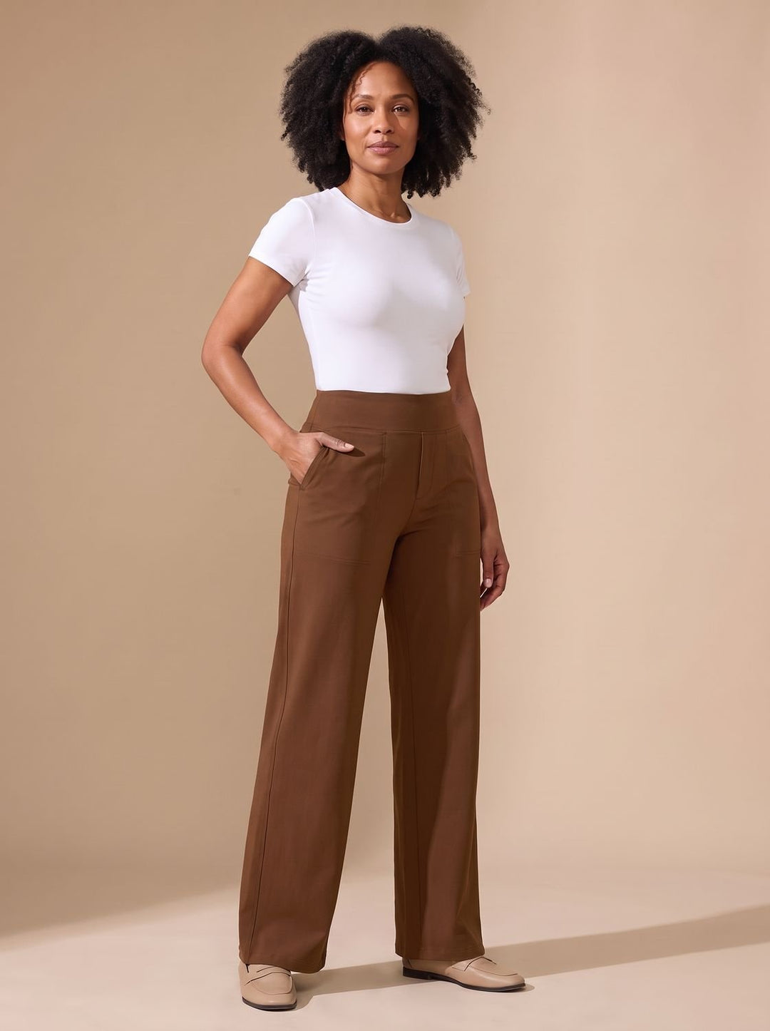 High-Waist Baggy Jeans for Women in Brown