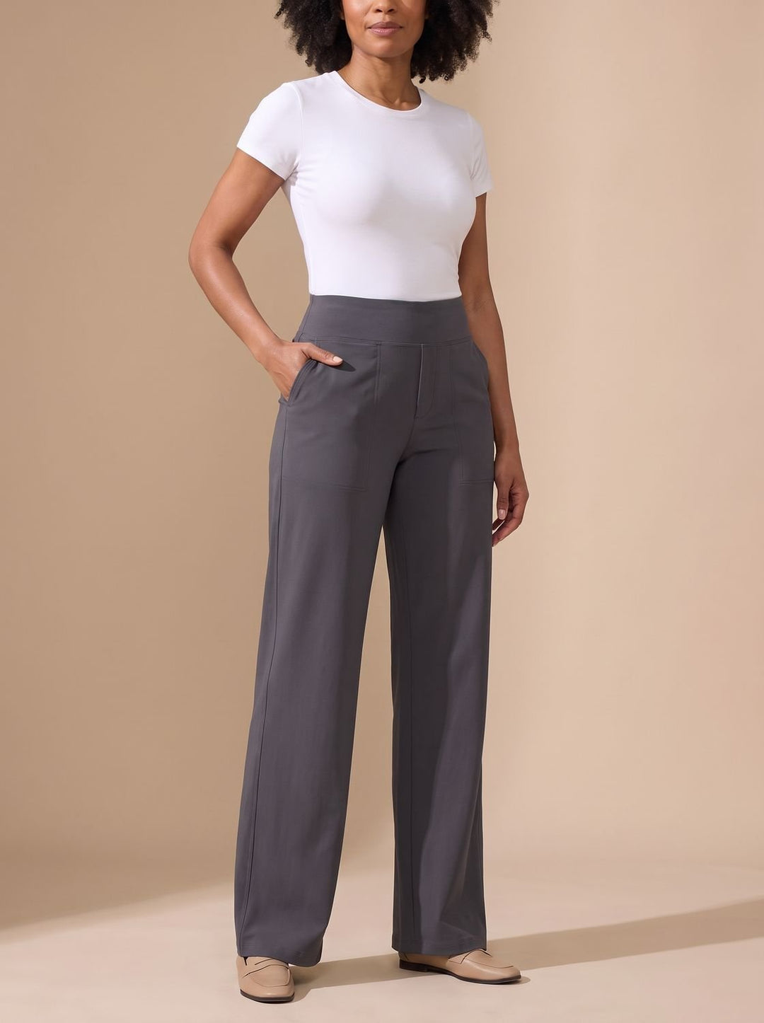 High-Waist Baggy Jeans for Women in Grey