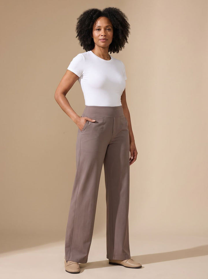 High-Waist Baggy Jeans for Women in Taupe