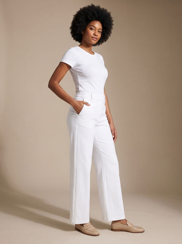 High-Waist Baggy Jeans for Women in White