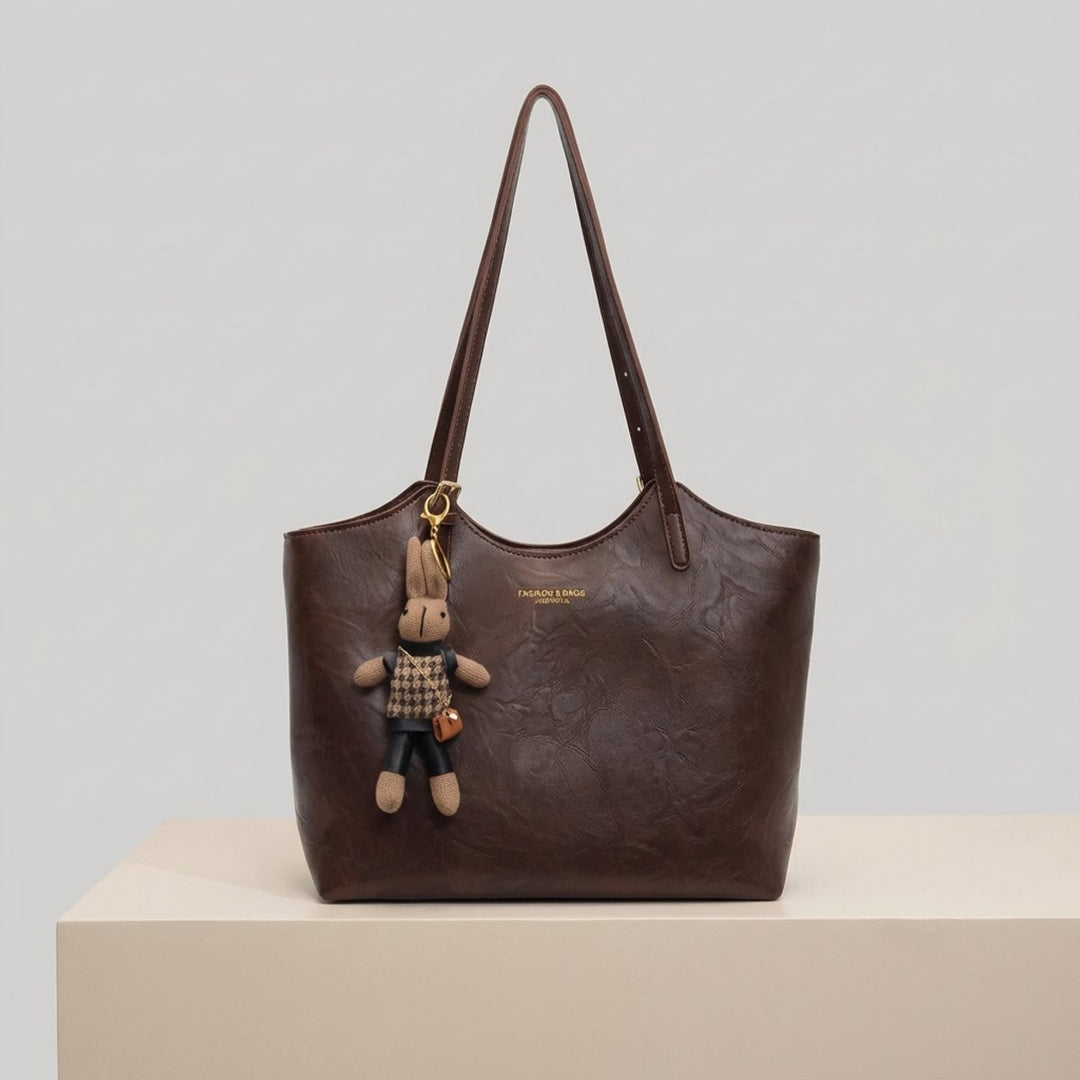 Hazel | Damska pojemna torba shopper z ekoskóry na ramię foto 1