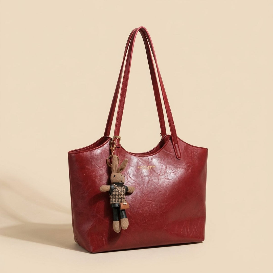 Hazel | Damska pojemna torba shopper z ekoskóry na ramię foto 3