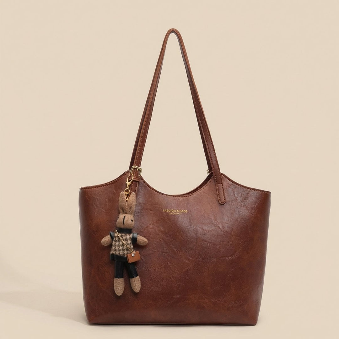 Hazel | Damska pojemna torba shopper z ekoskóry na ramię foto 6