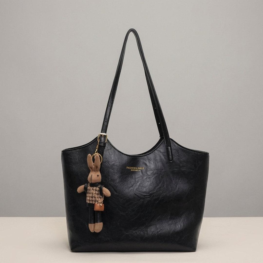 Hazel | Damska pojemna torba shopper z ekoskóry na ramię foto 7