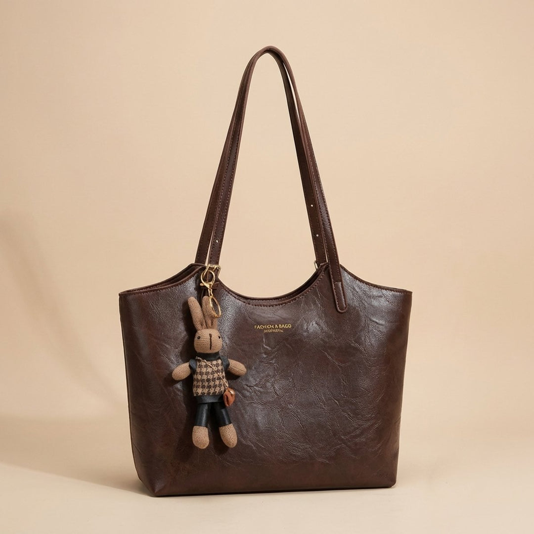 Hazel | Damska pojemna torba shopper z ekoskóry na ramię foto 8