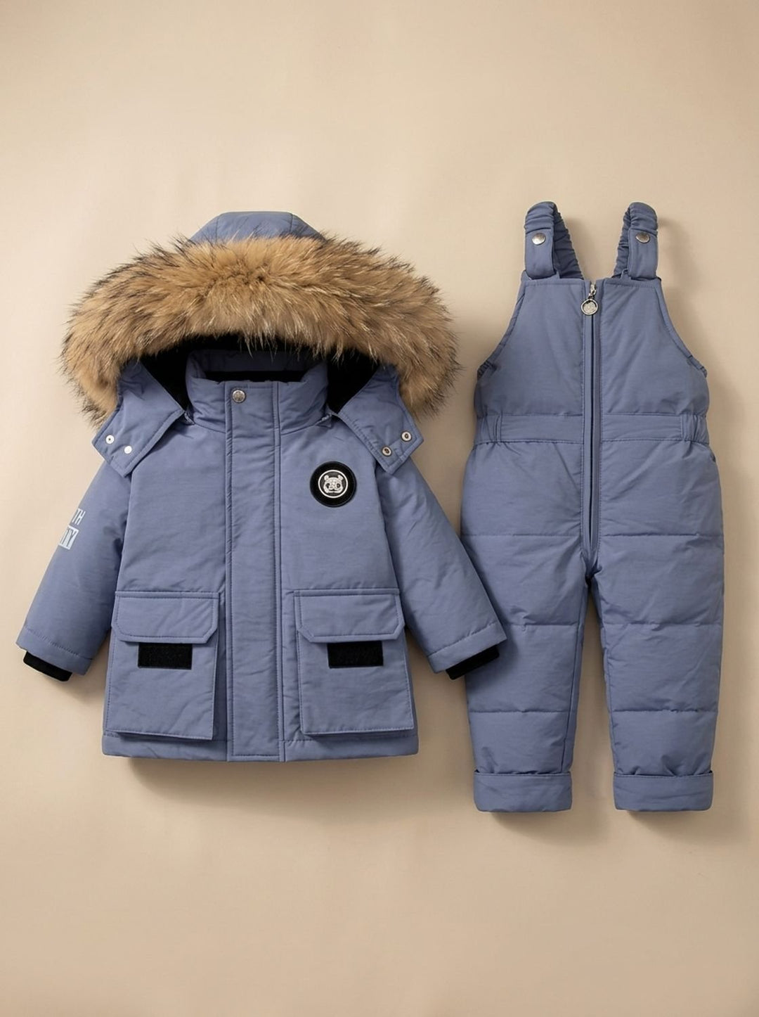Kids Padded Winter Coat Snowsuit Set in Blue
