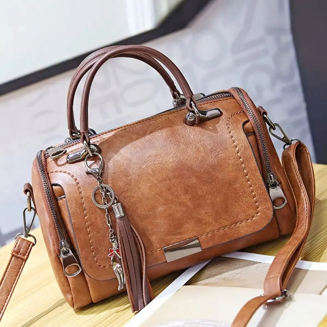 Leather Backpack for Women, Retro Style in Brown