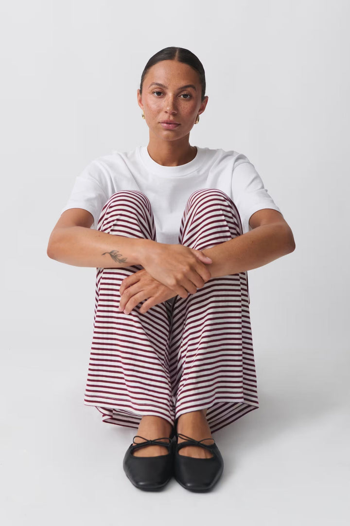 Lily | Damskie letnie lniane spodnie w paski o luźnym kroju foto 9