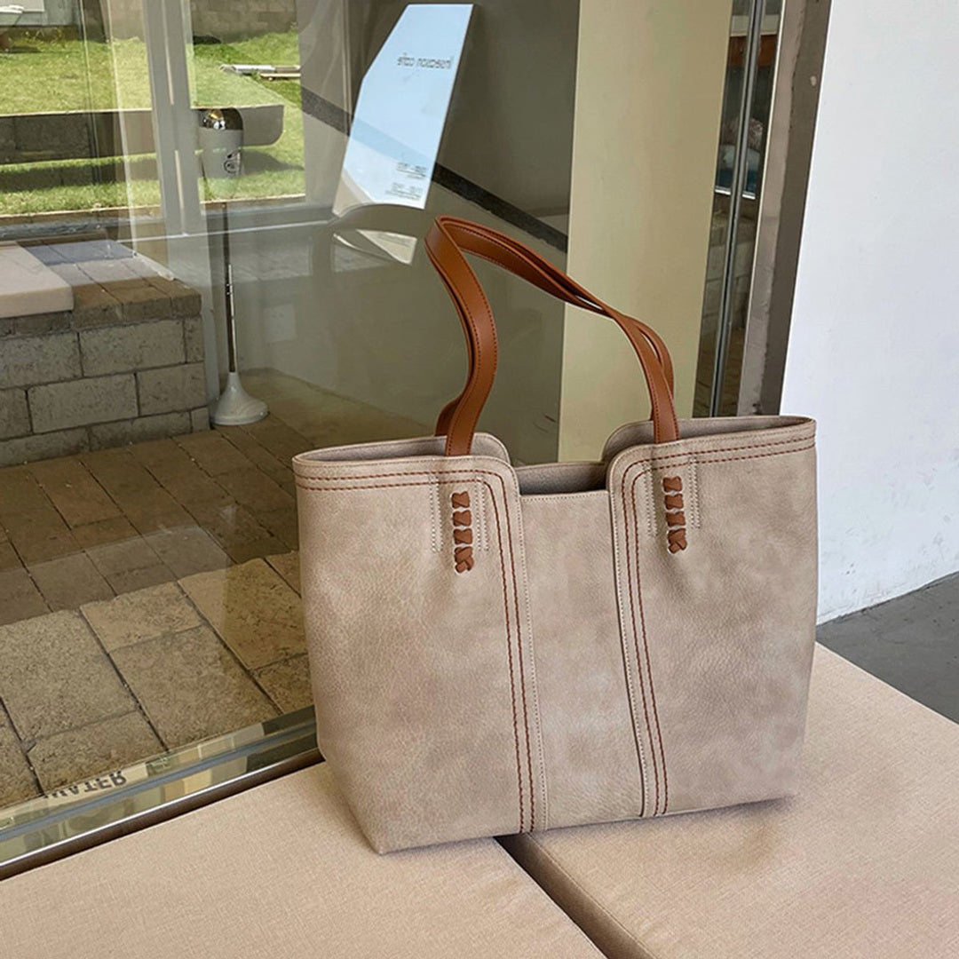 Bella | Damska pojemna torba shopper ze skóry ekologicznej na co dzień foto 1