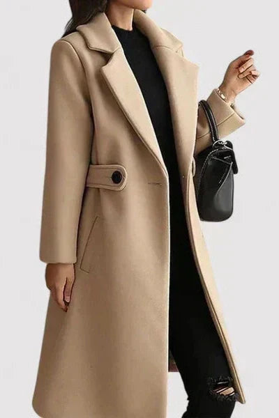 Long Belted Women's Trench Coat for Autumn in Beige 2