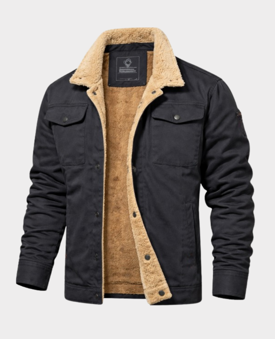 Men's Autumn Jacket with Lightweight Tailored Fit in Black