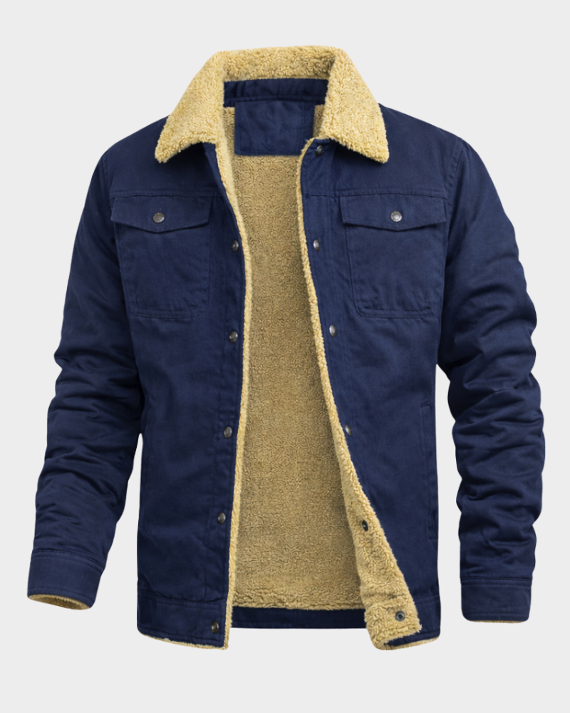 Men's Autumn Jacket with Lightweight Tailored Fit in Blue