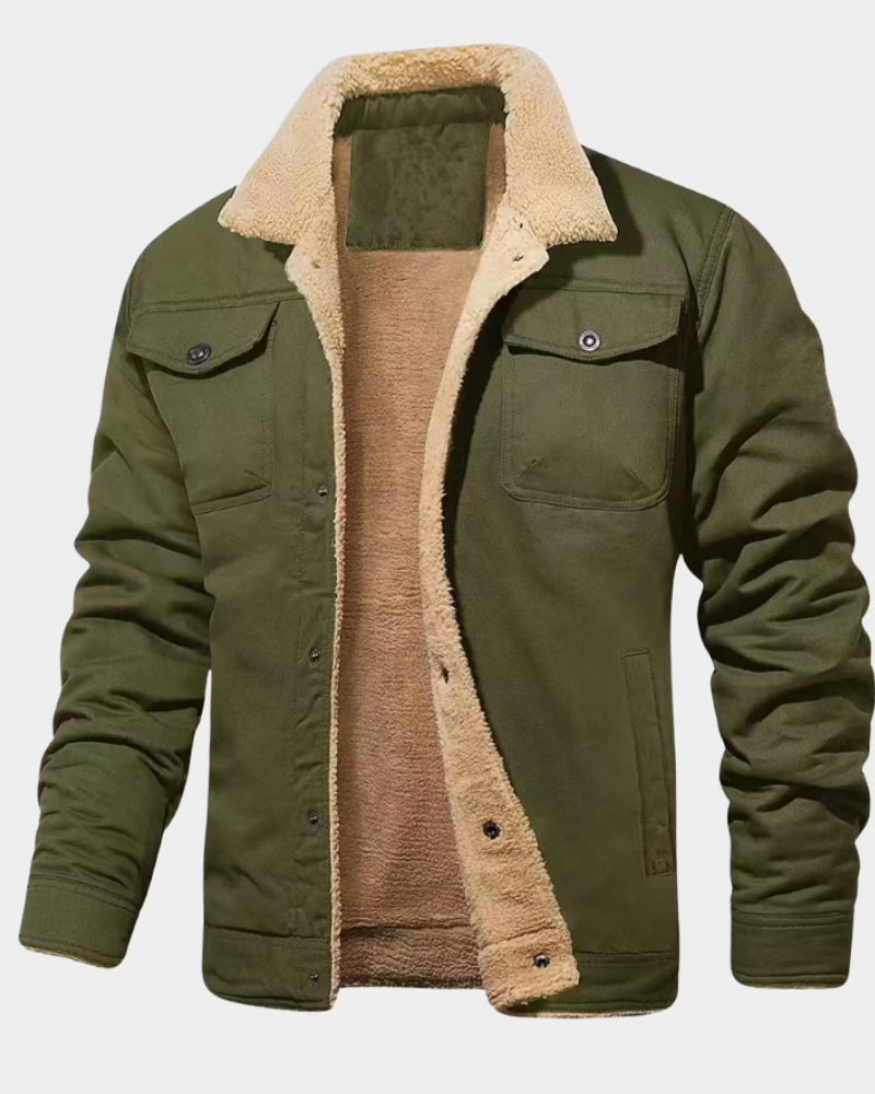 Men's Autumn Jacket with Lightweight Tailored Fit in Green