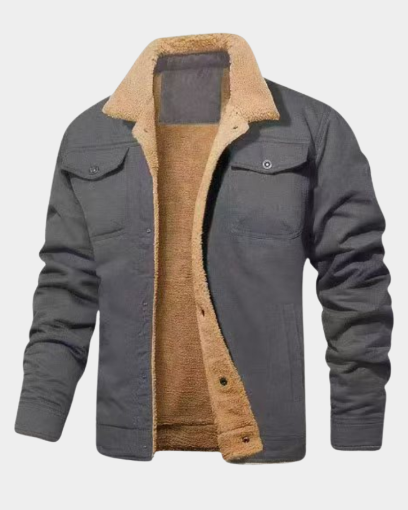 Men's Autumn Jacket with Lightweight Tailored Fit in Grey