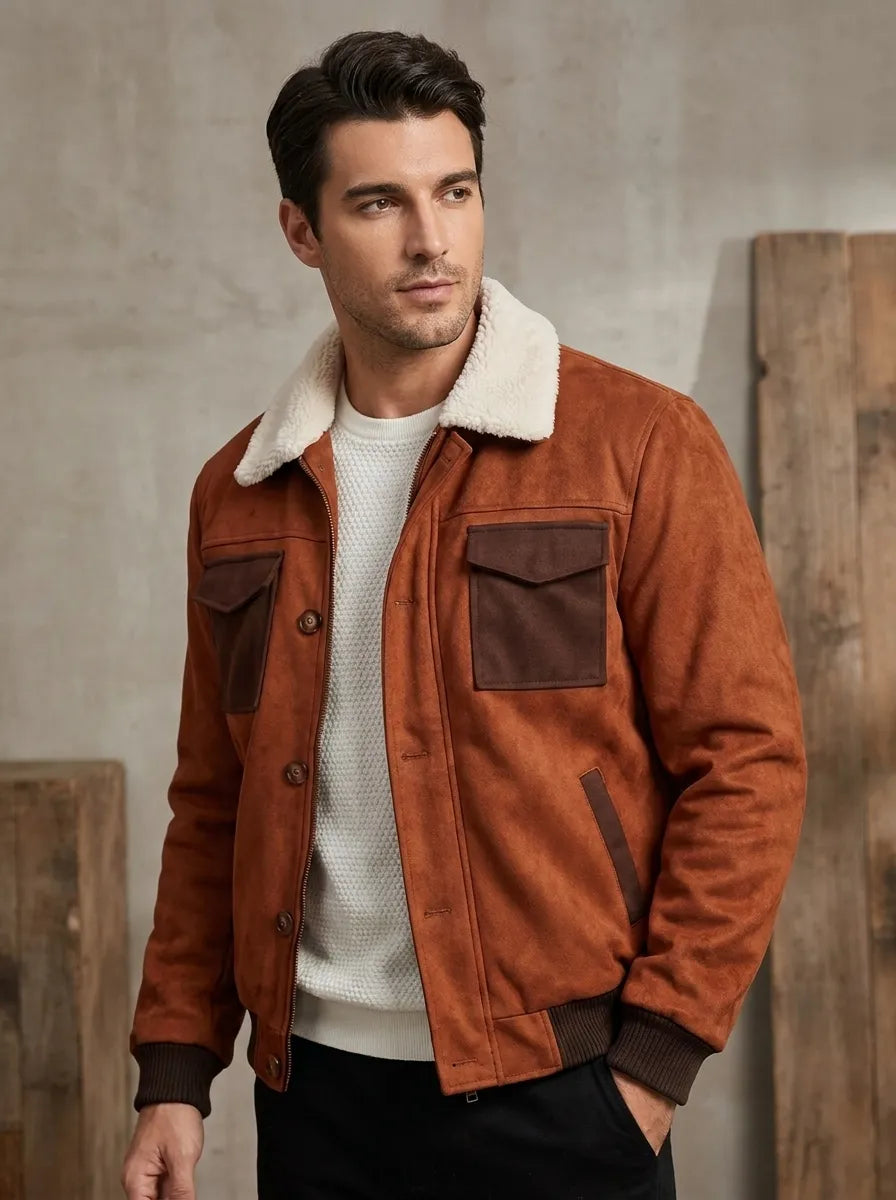 Men's Autumn Jacket with Sherpa Lining (3)