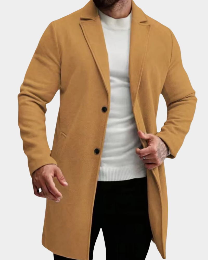 Men's Autumn Wool Jacket for Layering in Khaki