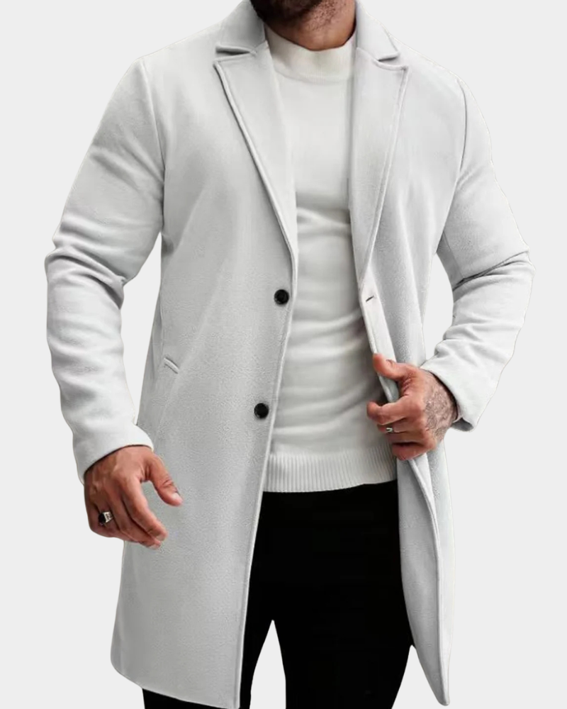 Men's Autumn Wool Jacket for Layering in Light Grey