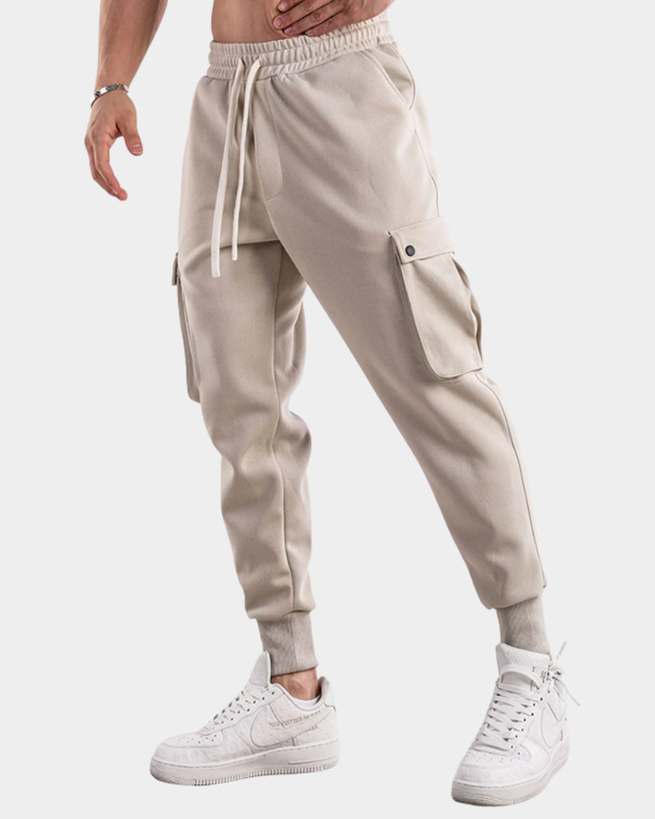 Men's Cargo Trousers for Everyday Comfort in Beige