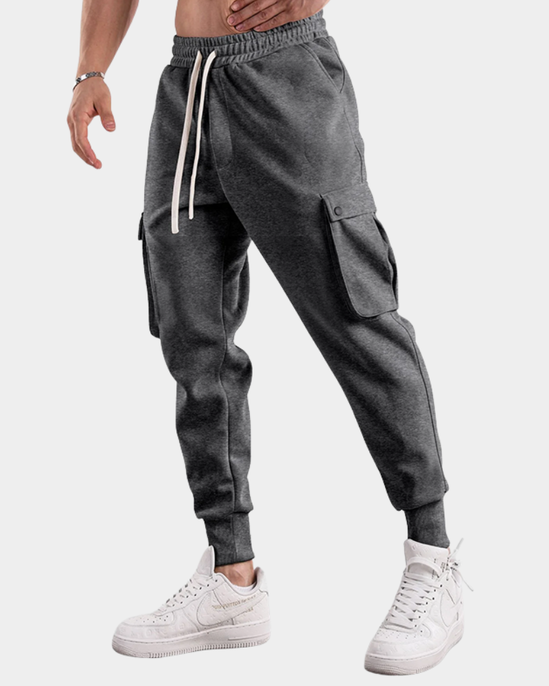 Men's Cargo Trousers for Everyday Comfort in Dark Grey