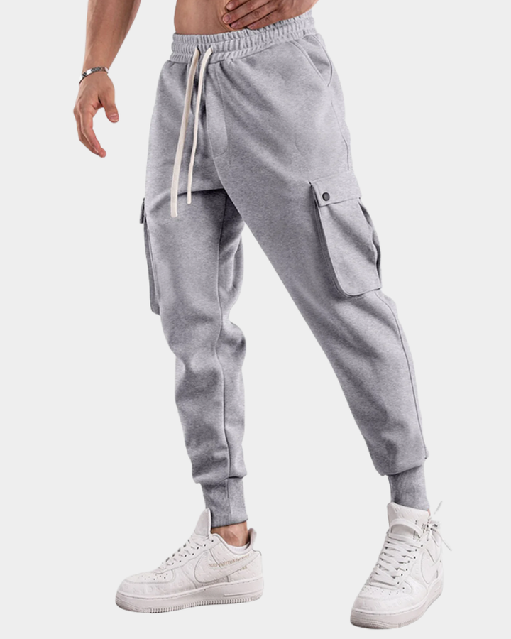 Men's Cargo Trousers for Everyday Comfort in Light Grey