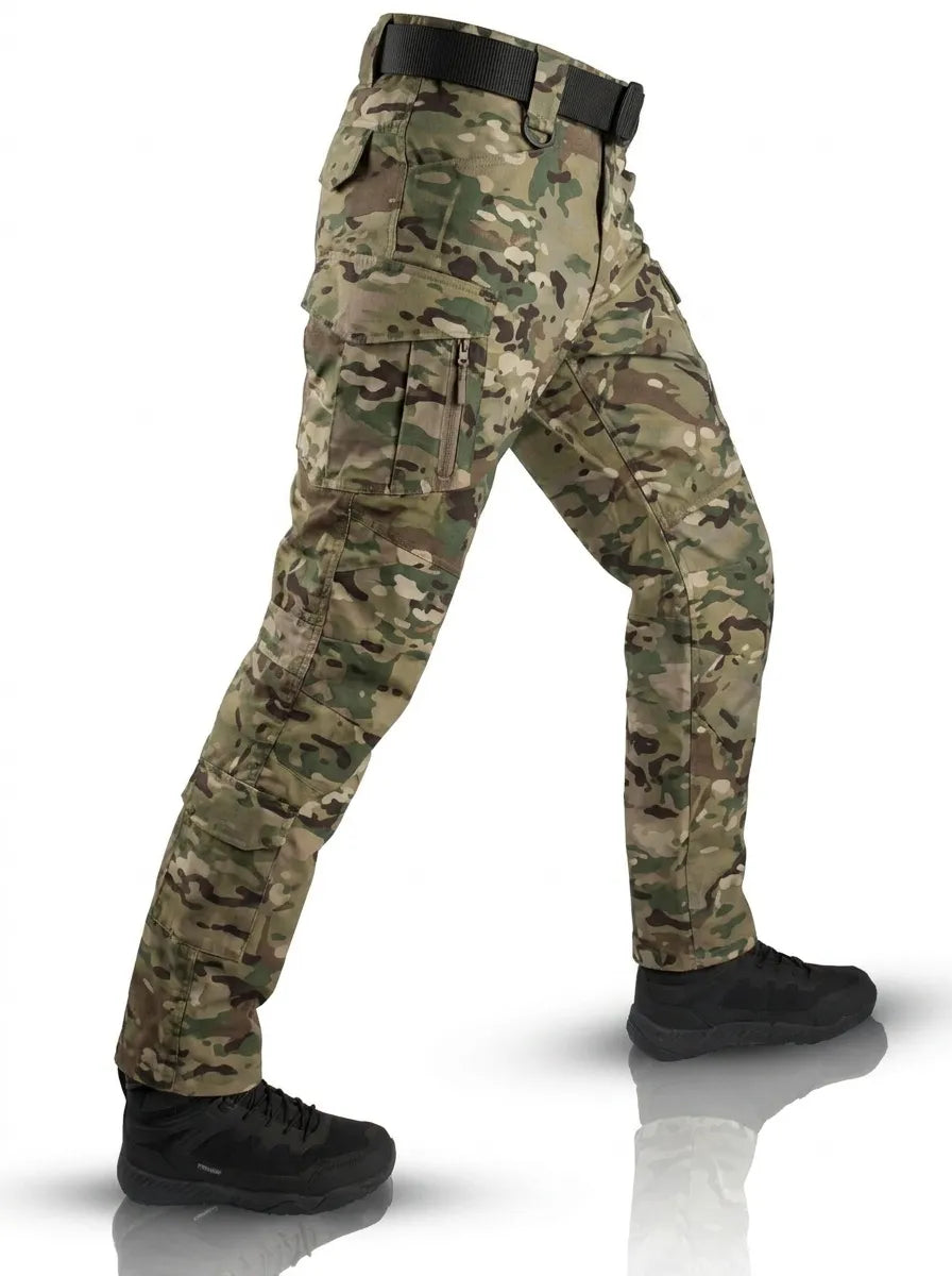 Men's Cargo Trousers for Tactical Outdoor Work in Armeegrün