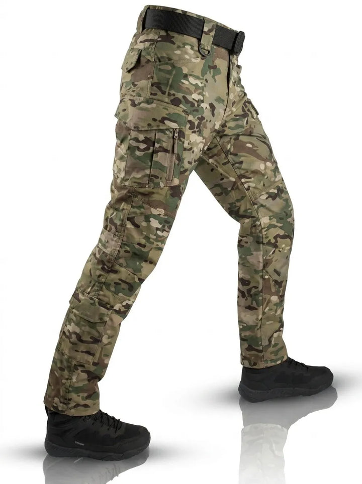 Men's Cargo Trousers for Tactical Outdoor Work in Armeegrün