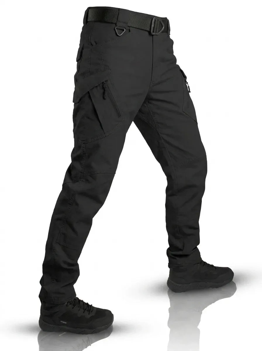 Men's Cargo Trousers for Tactical Outdoor Work in Black