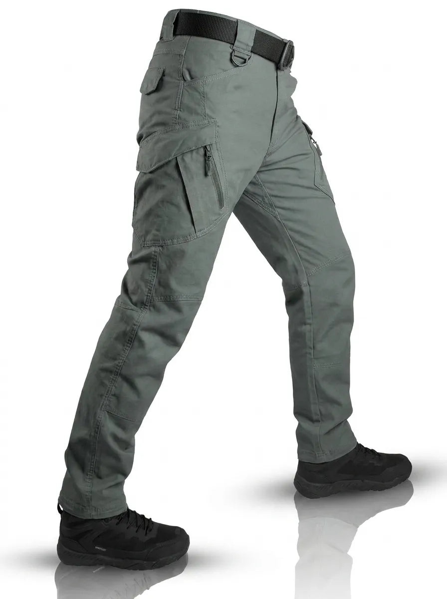 Men's Cargo Trousers for Tactical Outdoor Work in Green