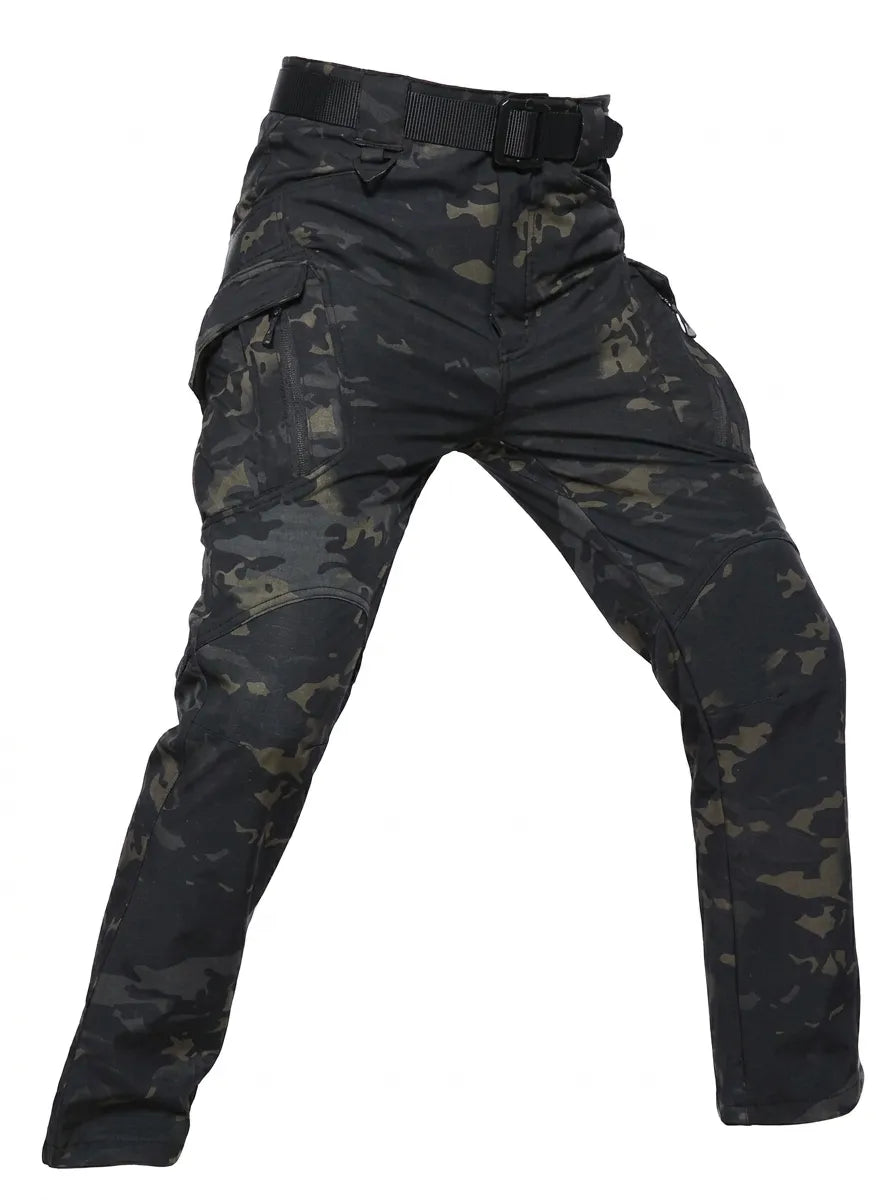 Men's Cargo Trousers for Tactical Outdoor Work in Militärgrün