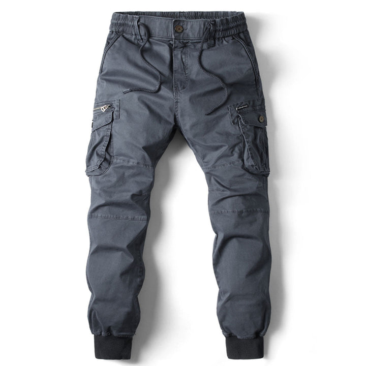Men's Cargo Trousers Tapered for Casual Wear in Dark Grey