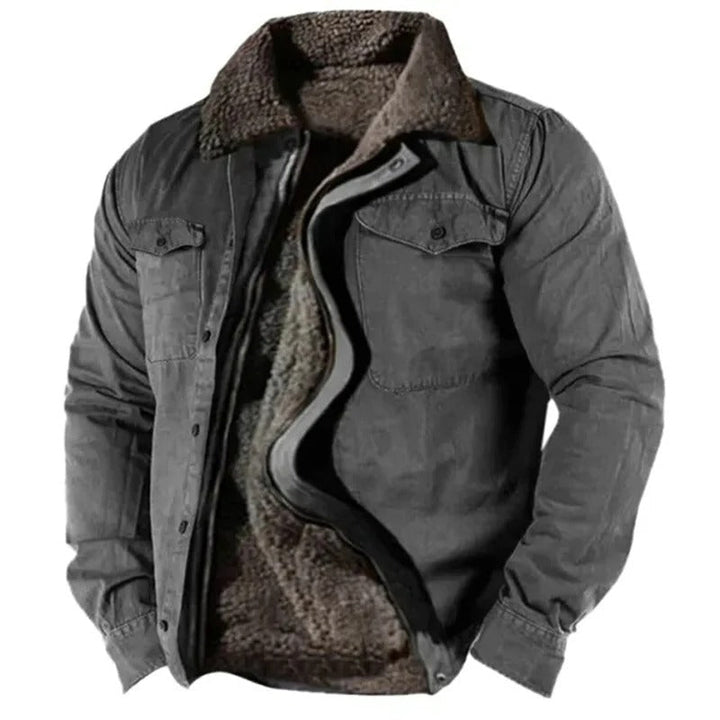 Men's Casual Western Autumn Jacket in Dark Grey