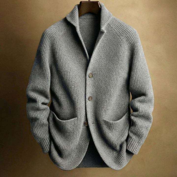 Men's Christmas Sweater Corduroy Jacket in Grey