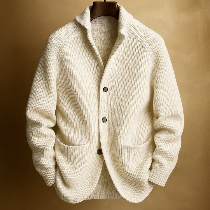 Men's Christmas Sweater Corduroy Jacket in White