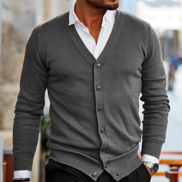Men's Christmas Sweater with Comfortable Autumn Layering in Grey
