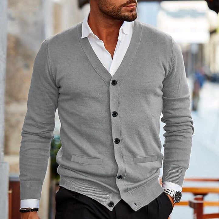Men's Christmas Sweater with Comfortable Autumn Layering in Light Grey