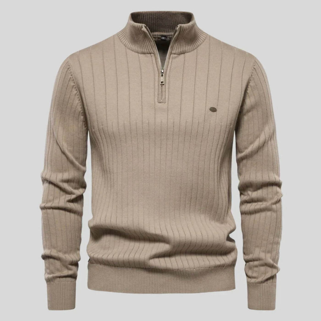 Men's Christmas Sweater with Structured Fit in Beige