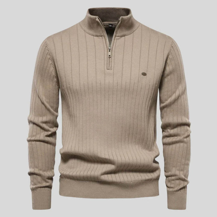 Men's Christmas Sweater with Structured Fit in Beige