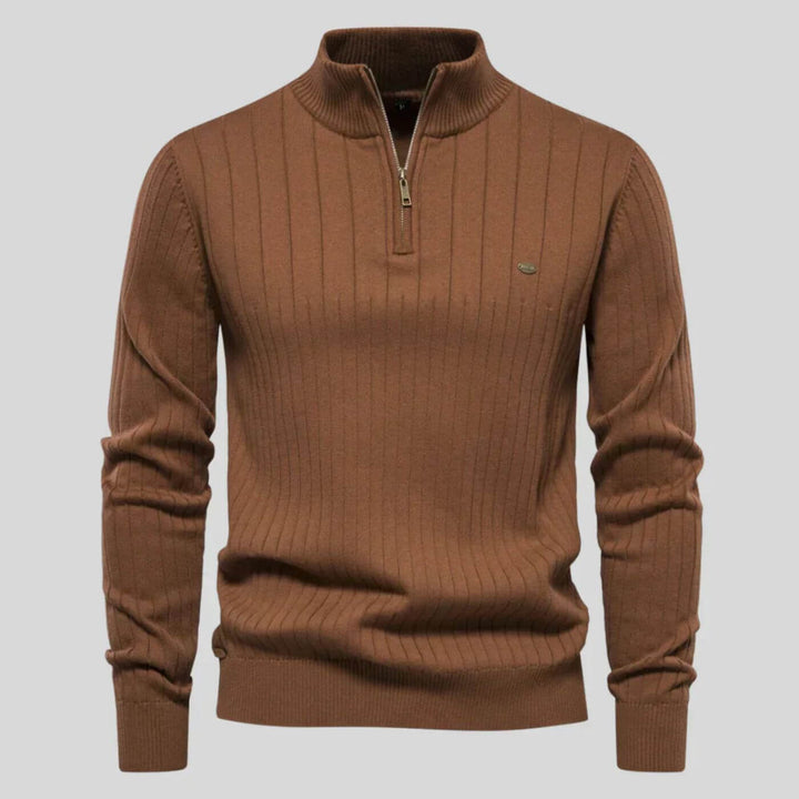 Men's Christmas Sweater with Structured Fit in Brown