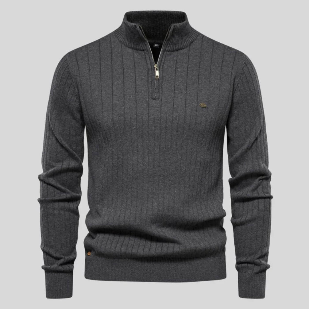 Men's Christmas Sweater with Structured Fit in Grey