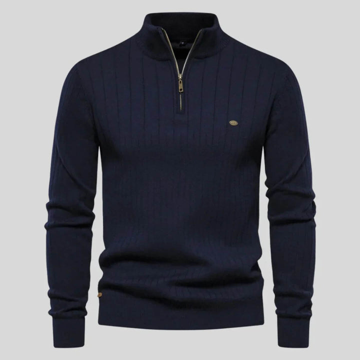 Men's Christmas Sweater with Structured Fit in Navy