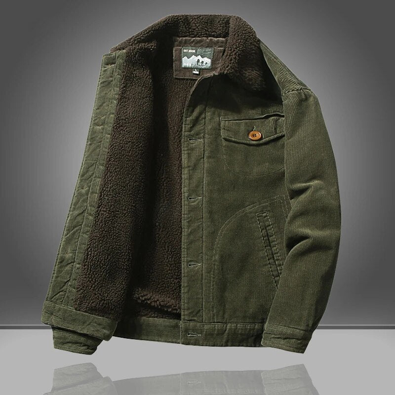 Men's Comfortable Structured Autumn Coat in Green