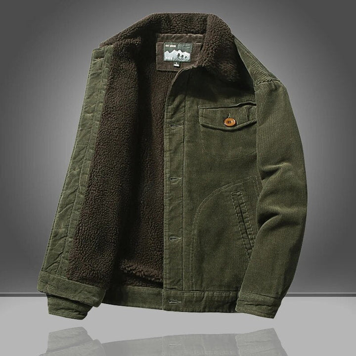 Men's Comfortable Structured Autumn Coat in Green
