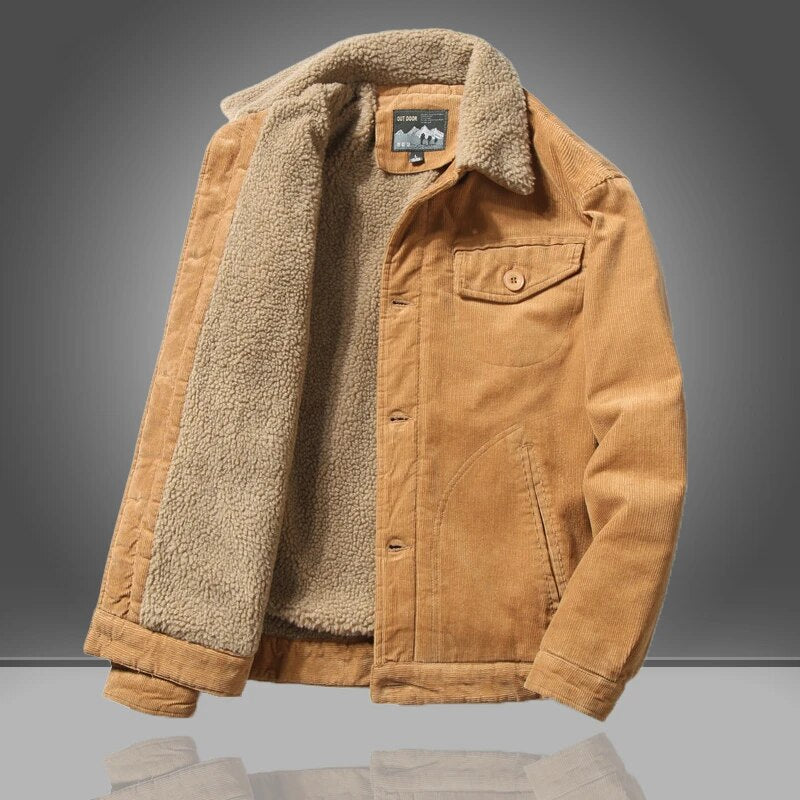 Men's Comfortable Structured Autumn Coat in Khaki