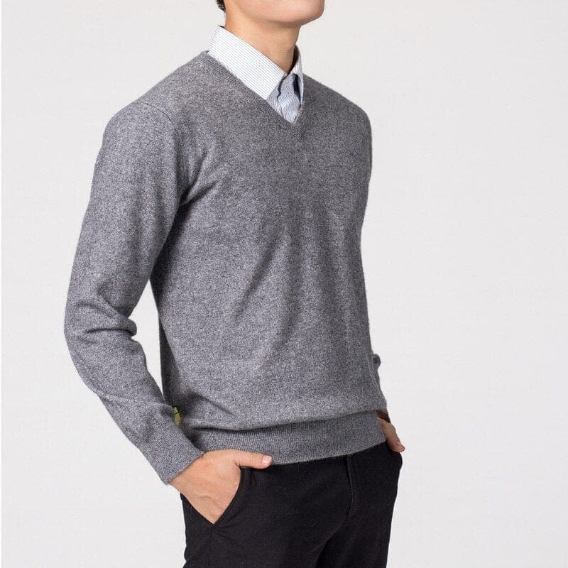 Men's Jumper for Elegant Autumn Layering in Grey
