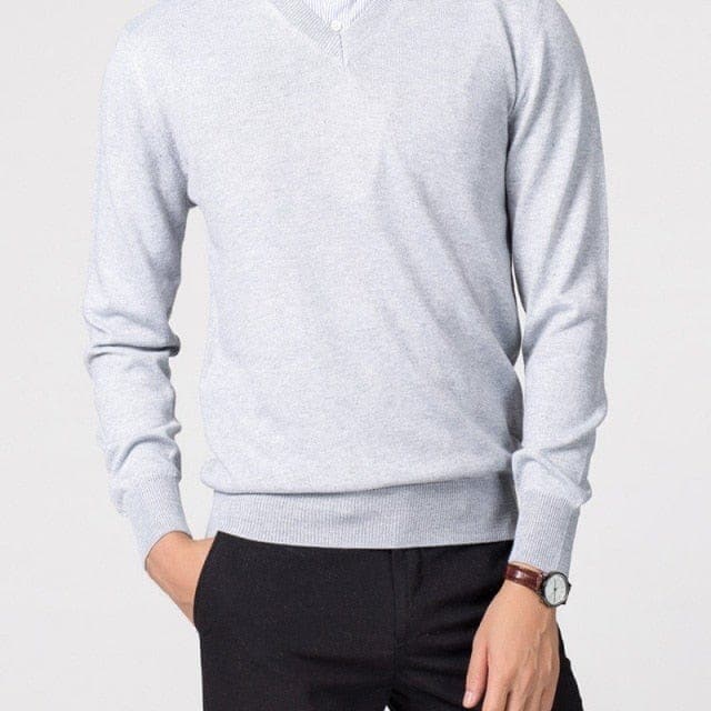 Men's Jumper for Elegant Autumn Layering in White